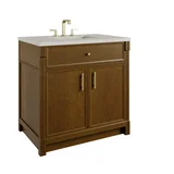 Bellshire 36" Single Vanity, Honey Oak w/ 3 CM Siberian Silestone Top