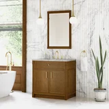 Bellshire 36" Single Vanity, Honey Oak w/ 3 CM Victorian Silver Silestone Top
