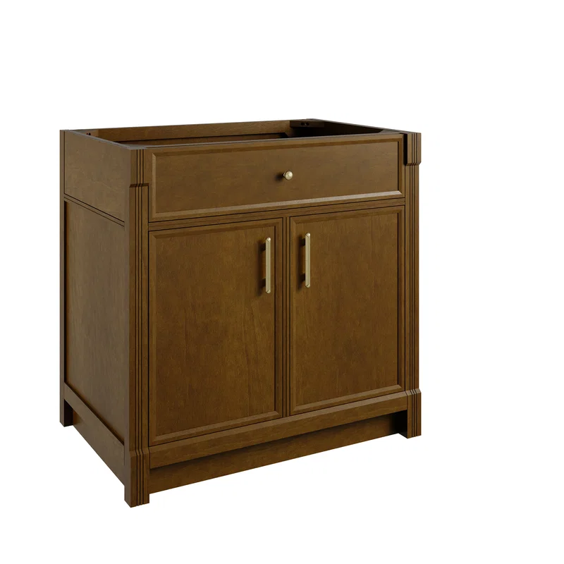 Bellshire 36" Single Vanity Cabinet, Honey Oak