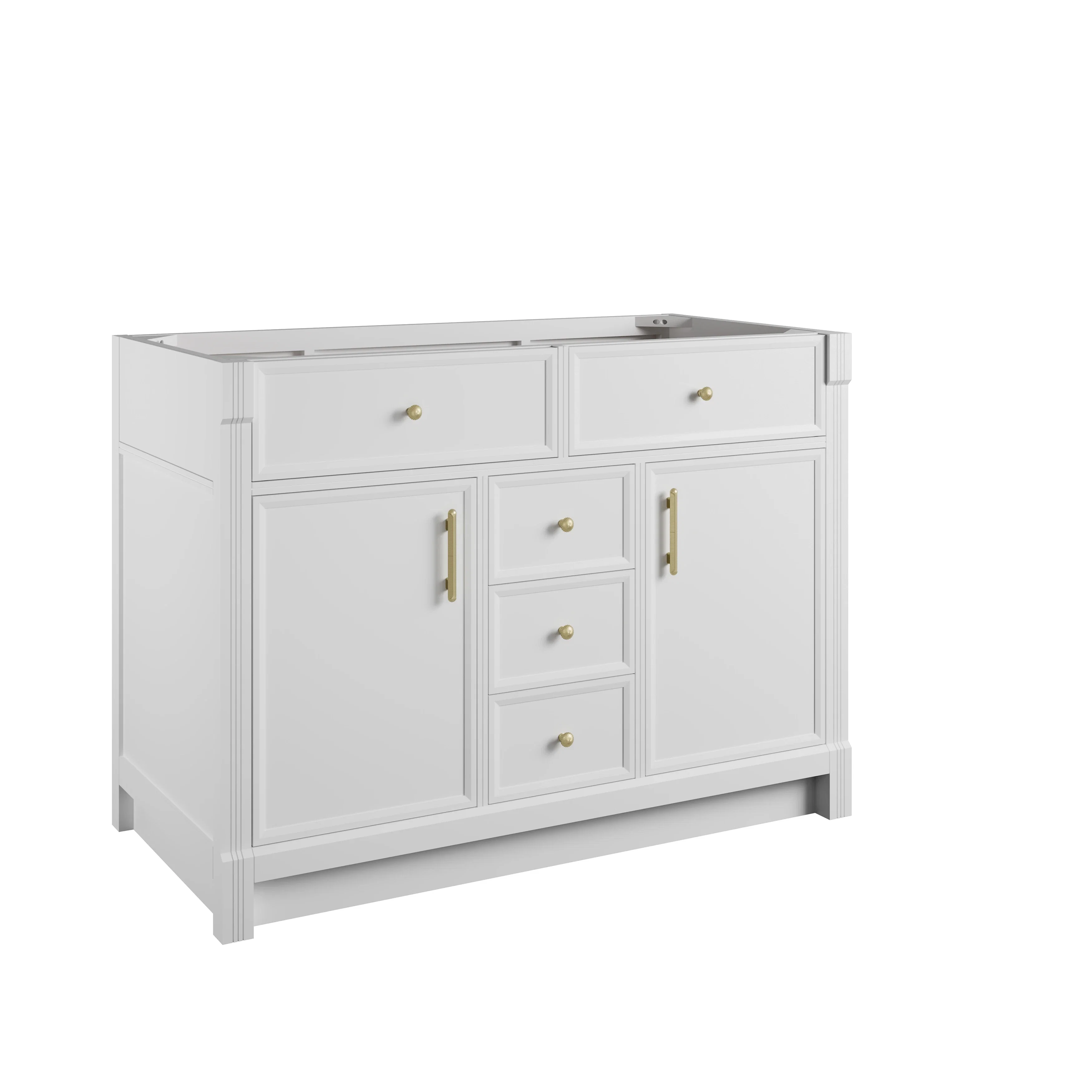 Bellshire 48" Single Vanity, Bright White w/ 3 CM Ethereal Noctis Silestone Top