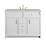 Bellshire 48" Single Vanity, Bright White w/ 3 CM Lime Delight Silestone Top