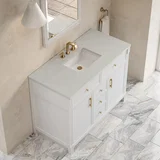 Bellshire 48" Single Vanity, Bright White w/ 3 CM Lime Delight Silestone Top