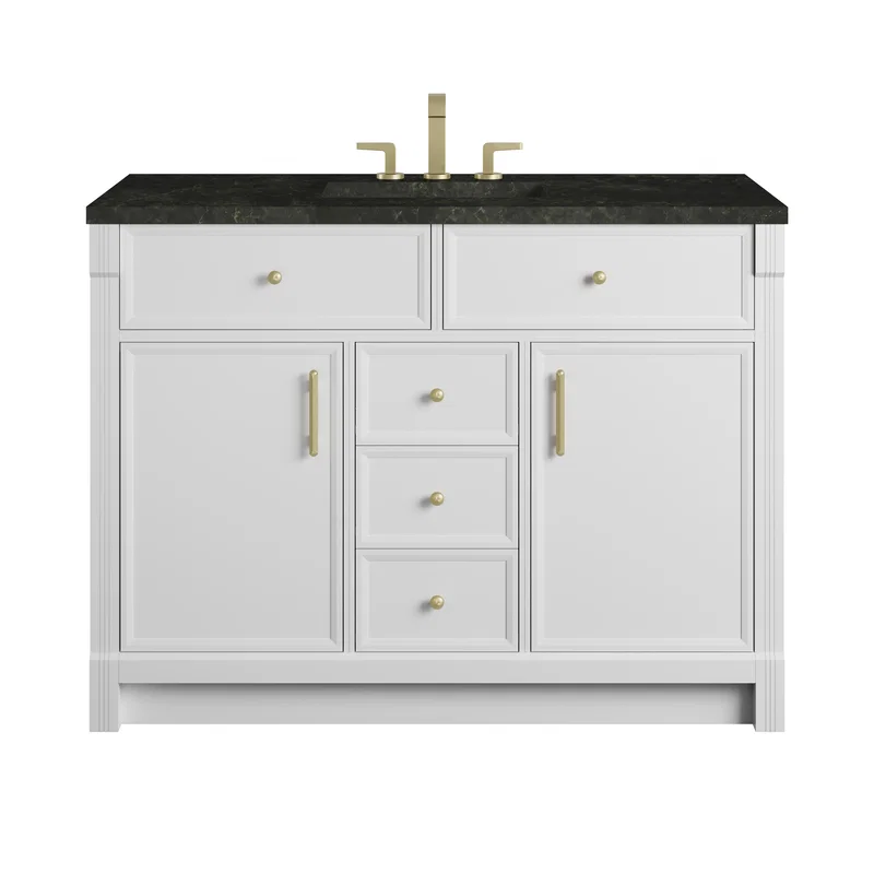 Bellshire 48" Single Vanity, Bright White w/ 3 CM Phantome Eclos Top