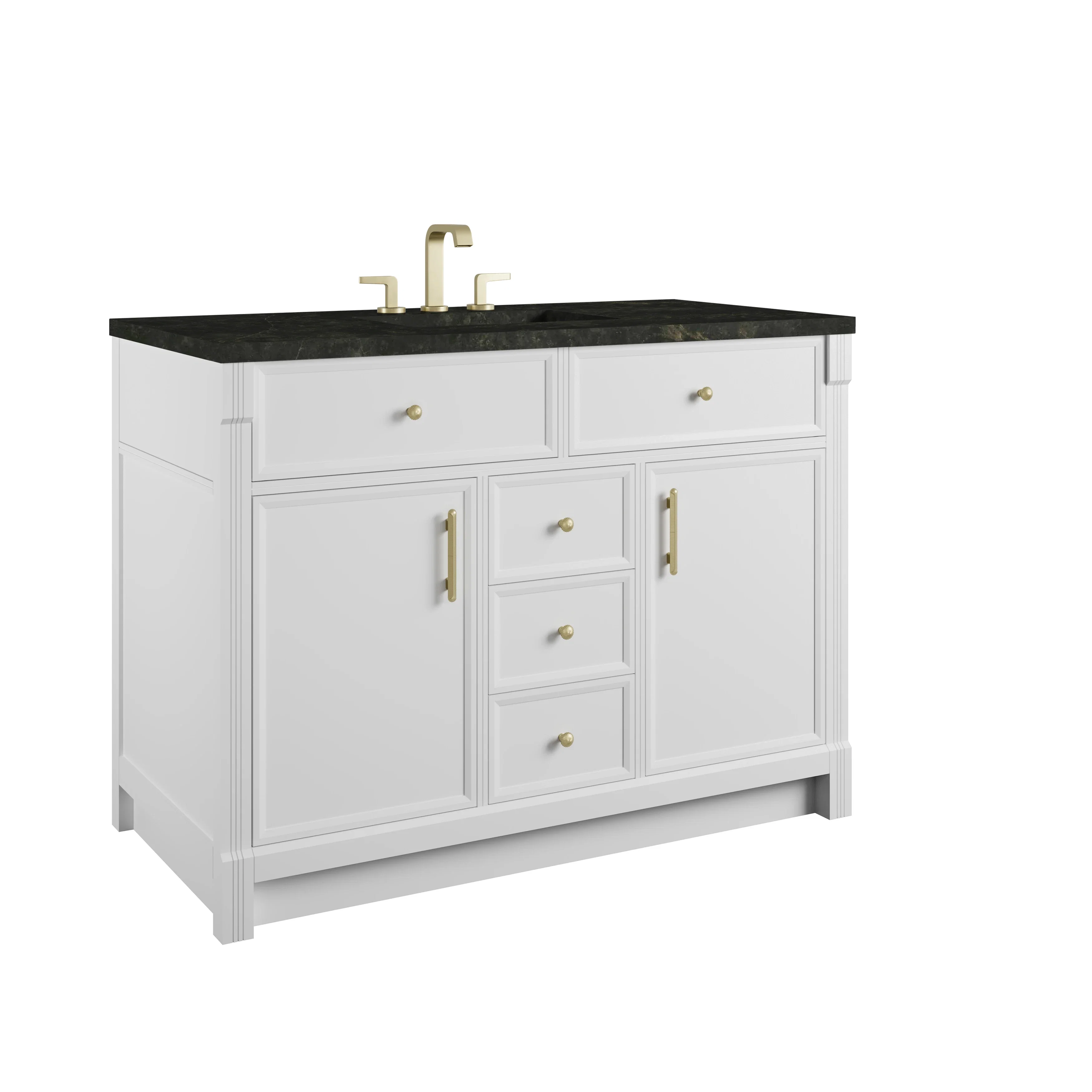 Bellshire 48" Single Vanity, Bright White w/ 3 CM Phantome Eclos Top