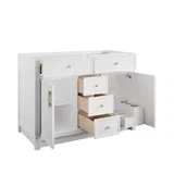 Bellshire 48" Single Vanity, Bright White w/ 3 CM Siberian Silestone Top