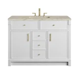 Bellshire 48" Single Vanity, Bright White w/ 3 CM Tajnar Eclos Top