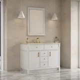 Bellshire 48" Single Vanity, Bright White w/ 3 CM Tajnar Eclos Top