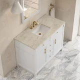 Bellshire 48" Single Vanity, Bright White w/ 3 CM Tajnar Eclos Top