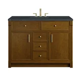 Bellshire 48" Single Vanity, Honey Oak w/ 3 CM Charcoal Soapstone Silestone Top