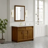 Bellshire 48" Single Vanity, Honey Oak w/ 3 CM Eternal Jasmine Pearl Silestone Top