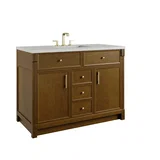 Bellshire 48" Single Vanity, Honey Oak w/ 3 CM Lime Delight Silestone Top