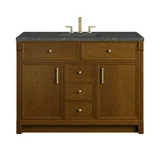 Bellshire 48" Single Vanity, Honey Oak w/ 3 CM Parisien Bleu Silestone Top
