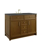 Bellshire 48" Single Vanity, Honey Oak w/ 3 CM Parisien Bleu Silestone Top