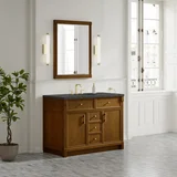 Bellshire 48" Single Vanity, Honey Oak w/ 3 CM Parisien Bleu Silestone Top