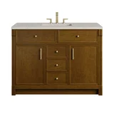 Bellshire 48" Single Vanity, Honey Oak w/ 3 CM Siberian Silestone Top