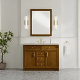 Bellshire 48" Single Vanity, Honey Oak w/ 3 CM Siberian Silestone Top