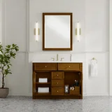 Bellshire 48" Single Vanity, Honey Oak w/ 3 CM White Zeus Silestone Top