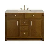 Bellshire 48" Single Vanity, Honey Oak w/ 3 CM Tajnar Eclos Top w/FreePower Wireless Charger