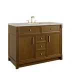 Bellshire 48" Single Vanity, Honey Oak w/ 3 CM Tajnar Eclos Top w/FreePower Wireless Charger