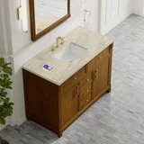 Bellshire 48" Single Vanity, Honey Oak w/ 3 CM Tajnar Eclos Top w/FreePower Wireless Charger