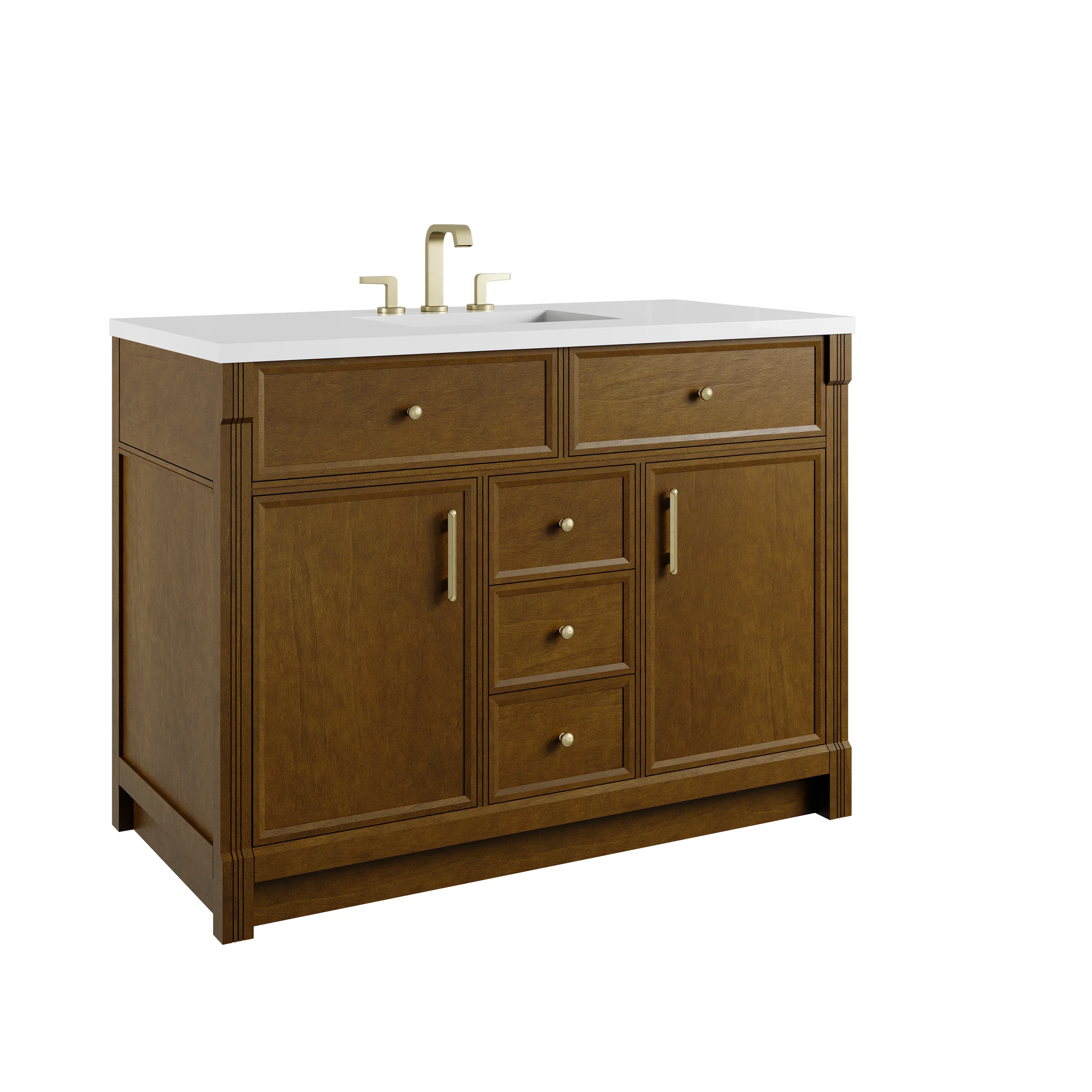 Bellshire 48" Single Vanity Cabinet, Honey Oak