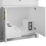 Bellshire 72" Double Vanity, Bright White w/ 3 CM Parisien Bleu Silestone Top
