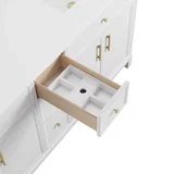 Bellshire 72" Double Vanity, Bright White w/ 3 CM Parisien Bleu Silestone Top