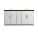 Bellshire 72" Double Vanity, Bright White w/ 3 CM Phantome Eclos Top