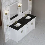 Bellshire 72" Double Vanity, Bright White w/ 3 CM Phantome Eclos Top