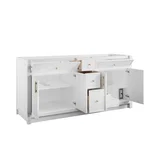 Bellshire 72" Double Vanity, Bright White w/ 3 CM Eternal Jasmine Pearl Silestone Top w/FreePower Wireless Charger