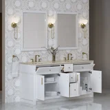 Bellshire 72" Double Vanity, Bright White w/ 3 CM Tajnar Eclos Top w/FreePower Wireless Charger