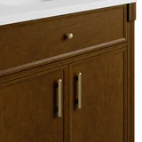 Bellshire 72" Double Vanity, Honey Oak w/ 3 CM Eternal Jasmine Pearl Silestone Top
