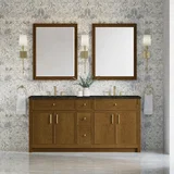 Bellshire 72" Double Vanity, Honey Oak w/ 3 CM Phantome Eclos Top