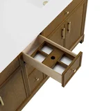 Bellshire 72" Double Vanity, Honey Oak w/ 3 CM Tajnar Eclos Top w/FreePower Wireless Charger