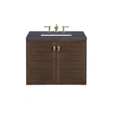 Amberly 30" Single Vanity, Mid-Century Walnut w/ 3 CM Charcoal Soapstone Top