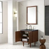 Amberly 30" Single Vanity, Mid-Century Walnut w/ 3 CM Charcoal Soapstone Top