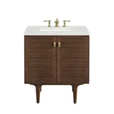 Amberly 30" Single Vanity, Mid-Century Walnut w/ 3 CM Lime Delight Top