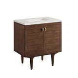 Amberly 30" Single Vanity, Mid-Century Walnut w/ 3 CM Lime Delight Top