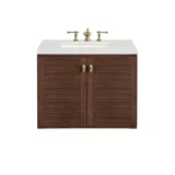 Amberly 30" Single Vanity, Mid-Century Walnut w/ 3 CM Lime Delight Top