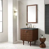 Amberly 30" Single Vanity, Mid-Century Walnut w/ 3 CM Parisien Bleu Top