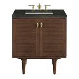 Amberly 30" Single Vanity, Mid-Century Walnut, w/ 3 CM Phantome Eclos Top