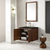 Amberly 30" Single Vanity, Mid-Century Walnut, w/ 3 CM Phantome Eclos Top