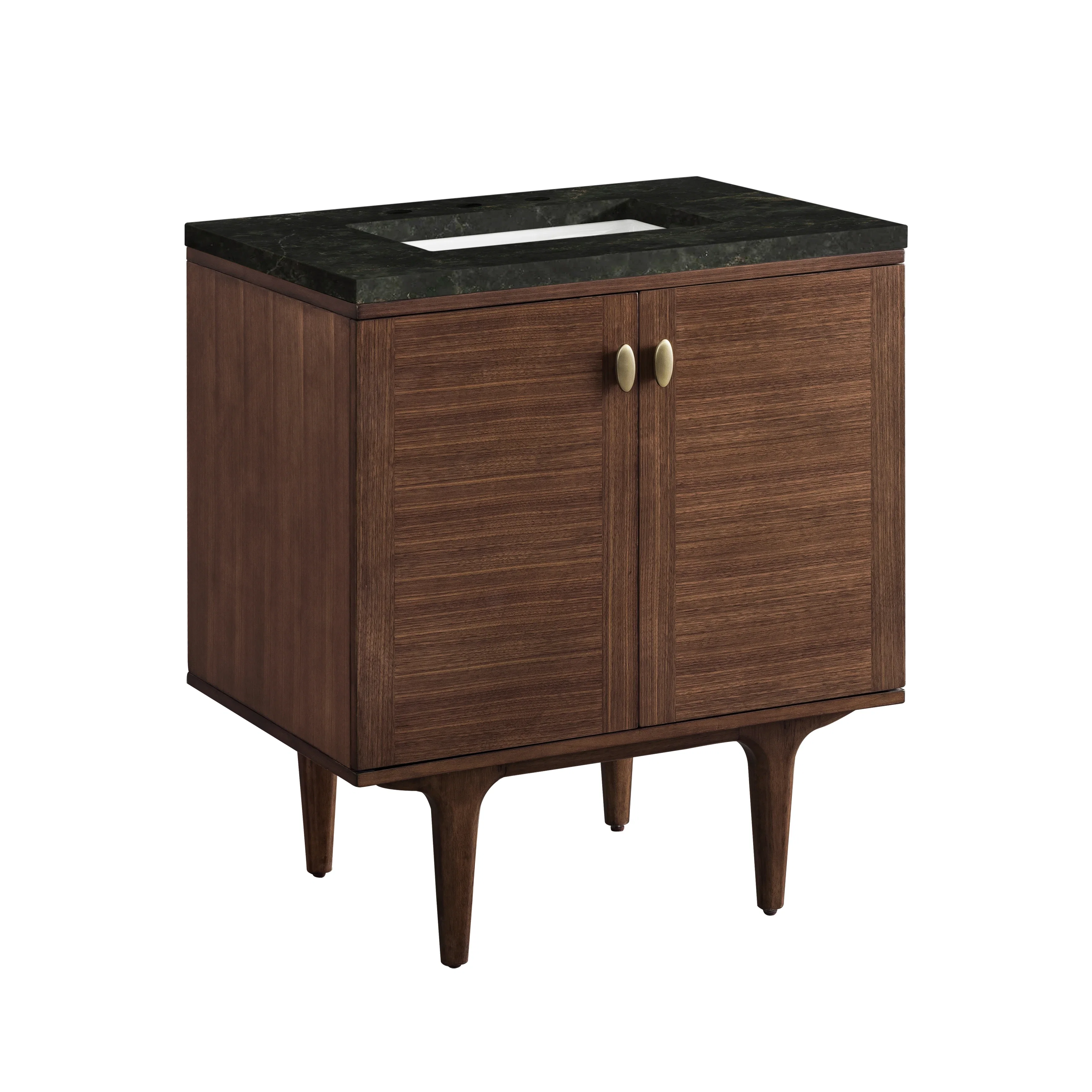 Amberly 30" Single Vanity, Mid-Century Walnut, w/ 3 CM Phantome Eclos Top