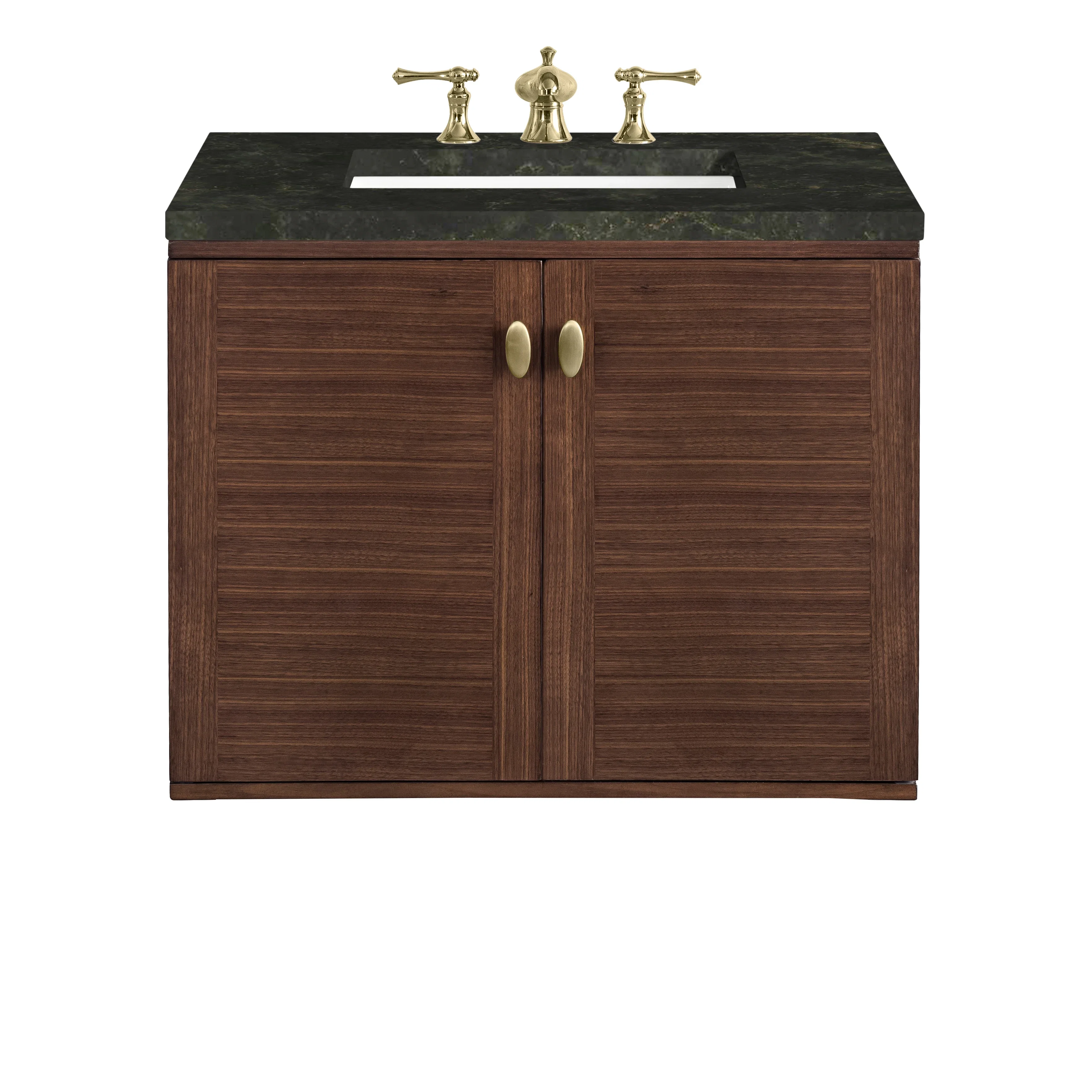 Amberly 30" Single Vanity, Mid-Century Walnut, w/ 3 CM Phantome Eclos Top