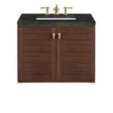 Amberly 30" Single Vanity, Mid-Century Walnut, w/ 3 CM Phantome Eclos Top