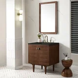Amberly 30" Single Vanity, Mid-Century Walnut, w/ 3 CM Phantome Eclos Top