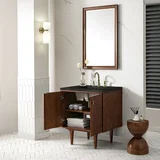 Amberly 30" Single Vanity, Mid-Century Walnut, w/ 3 CM Phantome Eclos Top