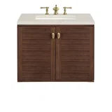 Amberly 30" Single Vanity, Mid-Century Walnut, w/ 3 CM Siberian Silestone Top