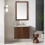 Amberly 30" Single Vanity, Mid-Century Walnut, w/ 3 CM Siberian Silestone Top