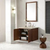 Amberly 30" Single Vanity, Mid-Century Walnut, w/ 3 CM Tajnar Eclos Top